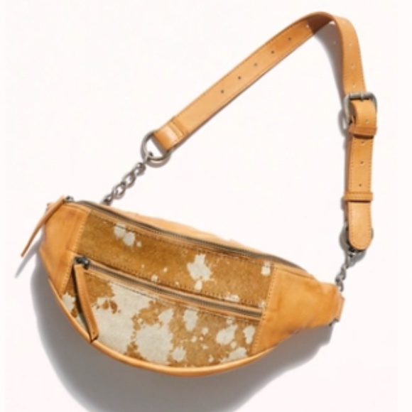 Free People Handbags - Free People Rumer Chain Belt Bag Natural Cow Leather